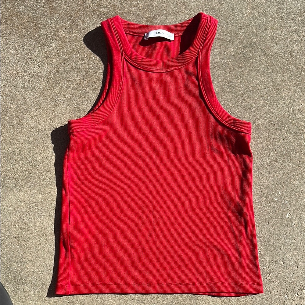 MNG Red Ribbed Tank Top